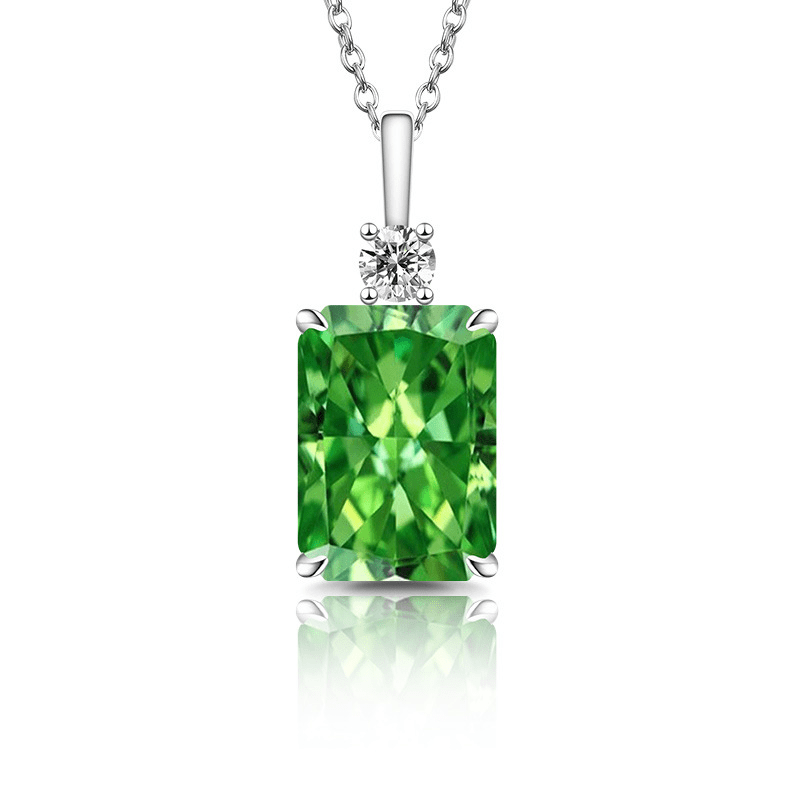 Princess Ice-Cut Necklace with 7-Carat Pink Square Pendant